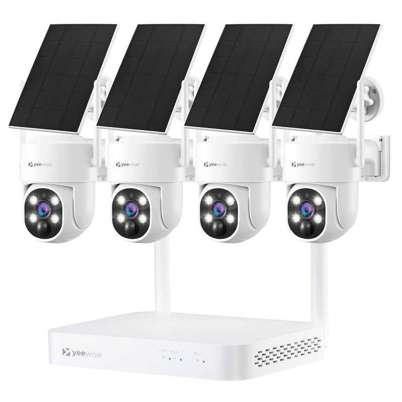 Yeewise 4MP Pan Tilt Solar Security Camera System