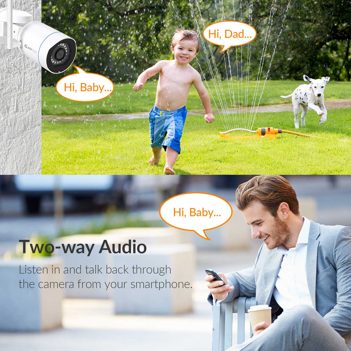 2K Pan Tilt Wireless Security Camera System with Color Night Vision ...