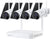 YEEWISE Wire-Free Solar Security Camera System Wireless, 4MP Battery Powered Cameras with Solar Panels, Non-Stop Power, 10CH 4K Wi-Fi NVR, Free Local Storage, PIR Thermal Detection, Motion Spotlight